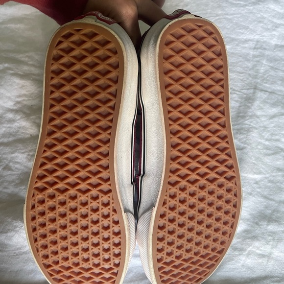 Vans Maroon and White High-Top Sneakers - Picture 2 of 4